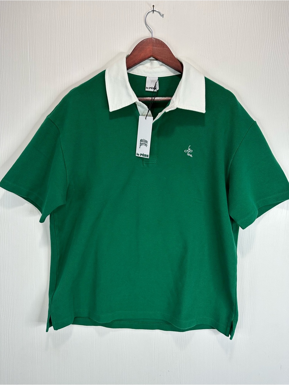MAISON PERRIER® X LE PÈRE RUGBY POLO GREEN WHITE MED
